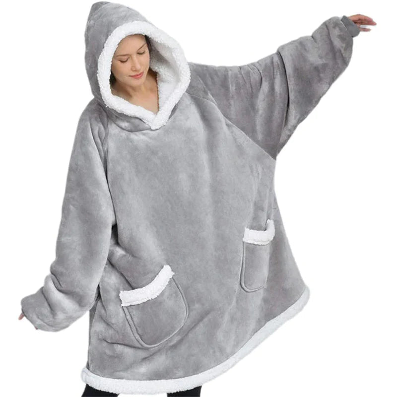 Oversized Fleece Blanket Hoodie
